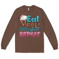 Chestnut eat sleep volleyball repeat Long Sleeve Tee - HRA Design Shop