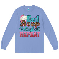 Colony Blue eat sleep volleyball repeat Long Sleeve Tee - HRA Design Shop