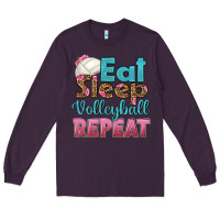 Plum eat sleep volleyball repeat Long Sleeve Tee - HRA Design Shop