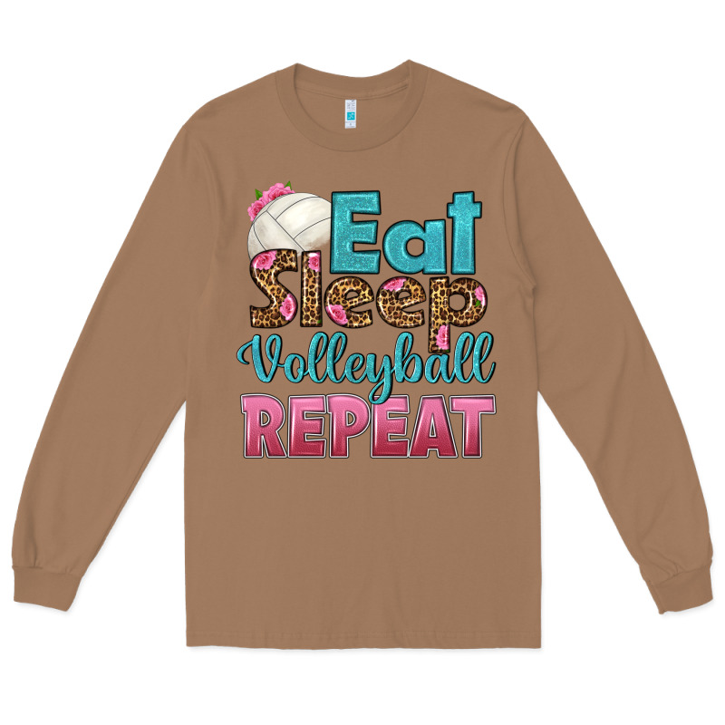Eat Sleep Volleyball Repeat Long Sleeve Tee by HRA Design Shop | Teevron
