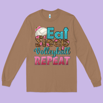Eat Sleep Volleyball Repeat Long Sleeve Tee Designed By Hra Design Shop