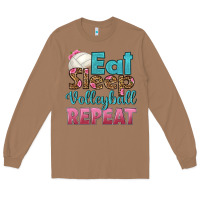 Toasted Coconut eat sleep volleyball repeat Long Sleeve Tee - HRA Design Shop