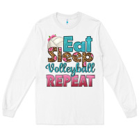 White eat sleep volleyball repeat Long Sleeve Tee - HRA Design Shop