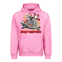 Fuchsia Pink Merry Christmas Tortoise And Koala Urban Hoodie - LillyAllenDesigns