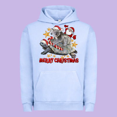 Merry Christmas Tortoise And Koala Urban Hoodie Designed By Lillyallendesigns