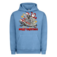 Pigment Pebble Blue Merry Christmas Tortoise And Koala Urban Hoodie - LillyAllenDesigns