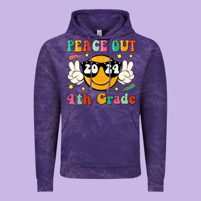 Peace Out 2024 4th Grade Vintage Hoodie Designed By Jahusdesignshop