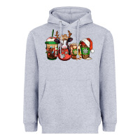 Christmas Baby Calf Coffee Cups Heavyweight Hoodie | Teevron