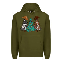 Army Green cowhide with gemstones trees Premium Hoodie - MaliasSmallBusiness