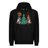 Black cowhide with gemstones trees Premium Hoodie - MaliasSmallBusiness