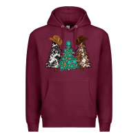 Burgundy cowhide with gemstones trees Premium Hoodie - MaliasSmallBusiness