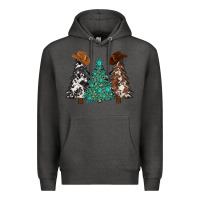 Charcoal Heather cowhide with gemstones trees Premium Hoodie - MaliasSmallBusiness