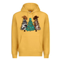 Mustard cowhide with gemstones trees Premium Hoodie - MaliasSmallBusiness