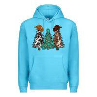 Ocean Blue cowhide with gemstones trees Premium Hoodie - MaliasSmallBusiness