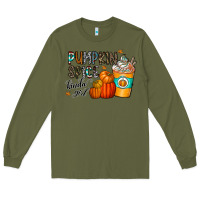 Army Green pumpkin spice kinda girl Long Sleeve Tee - CowhideDigitalArt