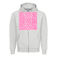 Dove Grey valentines day heart seamless pattern Zipper Hoodie - BundleAndBundleShop