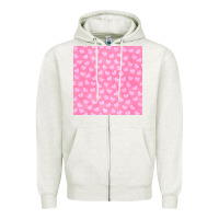 Oatmeal Heather valentines day heart seamless pattern Zipper Hoodie - BundleAndBundleShop