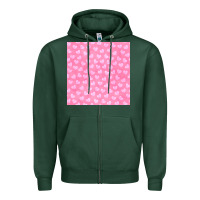 Valentines Day Heart Seamless Pattern Zipper Hoodie | Teevron