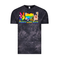 Cloud Black peace love rock pride Vintage Tee - texasbilliewilder