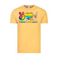 Vintage Mustard peace love rock pride Vintage Tee - texasbilliewilder