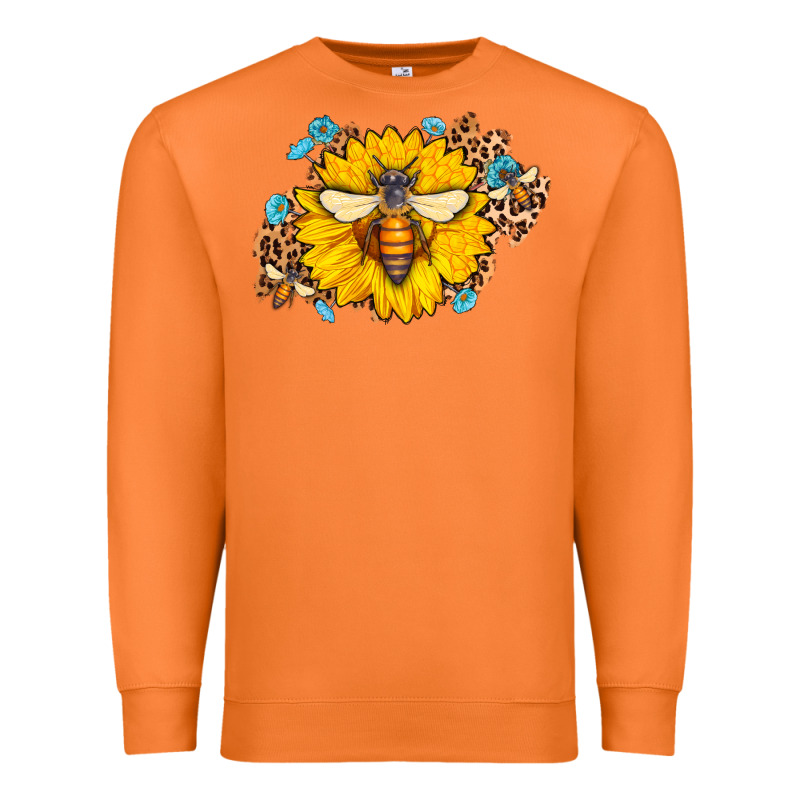 Bee Sunflower Leopard Premium Sweatshirt by Jasminsmagicworld | Teevron
