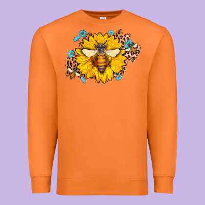 Bee Sunflower Leopard Premium Sweatshirt Designed By Jasminsmagicworld
