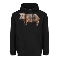 Black hippopotamus Heavyweight Hoodie - LillyAllenDesigns