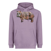 Lavender hippopotamus Heavyweight Hoodie - LillyAllenDesigns