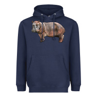 Navy hippopotamus Heavyweight Hoodie - LillyAllenDesigns