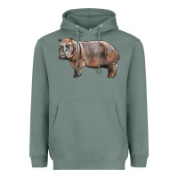Sage hippopotamus Heavyweight Hoodie - LillyAllenDesigns