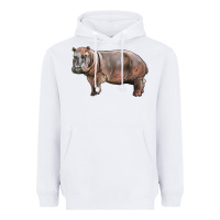 White hippopotamus Heavyweight Hoodie - LillyAllenDesigns