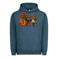 Pigment Midnight Navy merry christmas two deers Urban Hoodie - LillyAllenDesigns