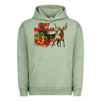 Pigment Oil Green merry christmas two deers Urban Hoodie - LillyAllenDesigns