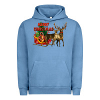 Pigment Pebble Blue merry christmas two deers Urban Hoodie - LillyAllenDesigns