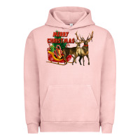 Pigment Salmon merry christmas two deers Urban Hoodie - LillyAllenDesigns