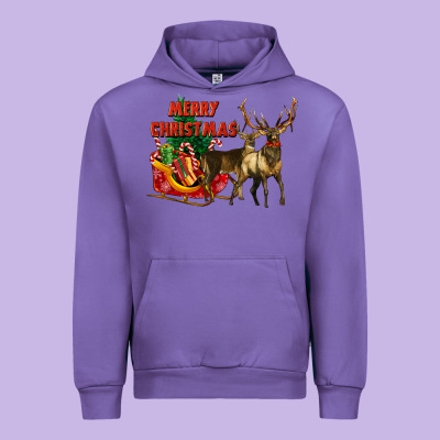 Merry Christmas Two Deers Urban Hoodie Designed By Lillyallendesigns