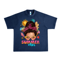 Navy summer vibes messy bun tbw Urban Heavy Tee - texasbilliewilder