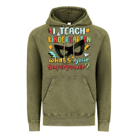 Vintage Olive i teach kindergarten whats your superpower Vintage Hoodie - MaliasSmallBusiness