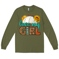 Army Green love my girl volleyball Long Sleeve Tee - HRA Design Shop