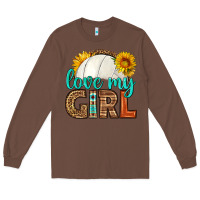 Chestnut love my girl volleyball Long Sleeve Tee - HRA Design Shop