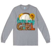 Heather Grey love my girl volleyball Long Sleeve Tee - HRA Design Shop