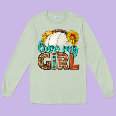Love My Girl Volleyball Long Sleeve Tee Designed By Hra Design Shop