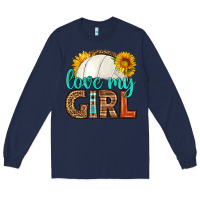 Navy love my girl volleyball Long Sleeve Tee - HRA Design Shop
