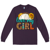 Plum love my girl volleyball Long Sleeve Tee - HRA Design Shop