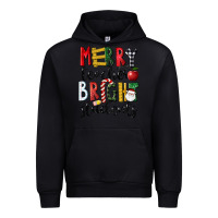 Black Merry Teacher Bright Students Christmas Urban Hoodie - LillyAllenDesigns
