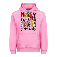 Fuchsia Pink Merry Teacher Bright Students Christmas Urban Hoodie - LillyAllenDesigns