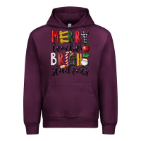 Mauve Wine Merry Teacher Bright Students Christmas Urban Hoodie - LillyAllenDesigns