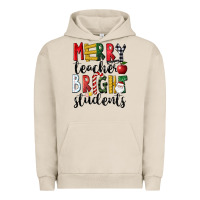 Pigment French Oak Merry Teacher Bright Students Christmas Urban Hoodie - LillyAllenDesigns