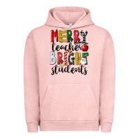 Pigment Salmon Merry Teacher Bright Students Christmas Urban Hoodie - LillyAllenDesigns