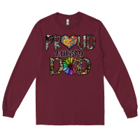 Burgundy proud autism dad Long Sleeve Tee - SublimationCraftShop